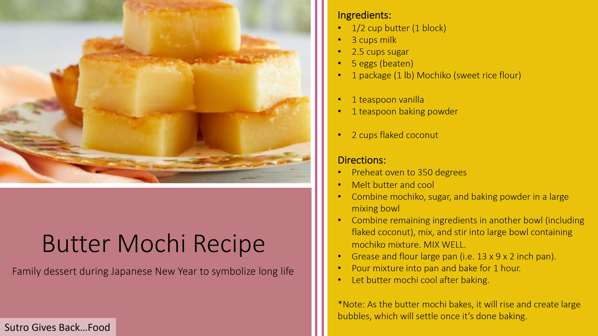 Butter Mochi Recipe
