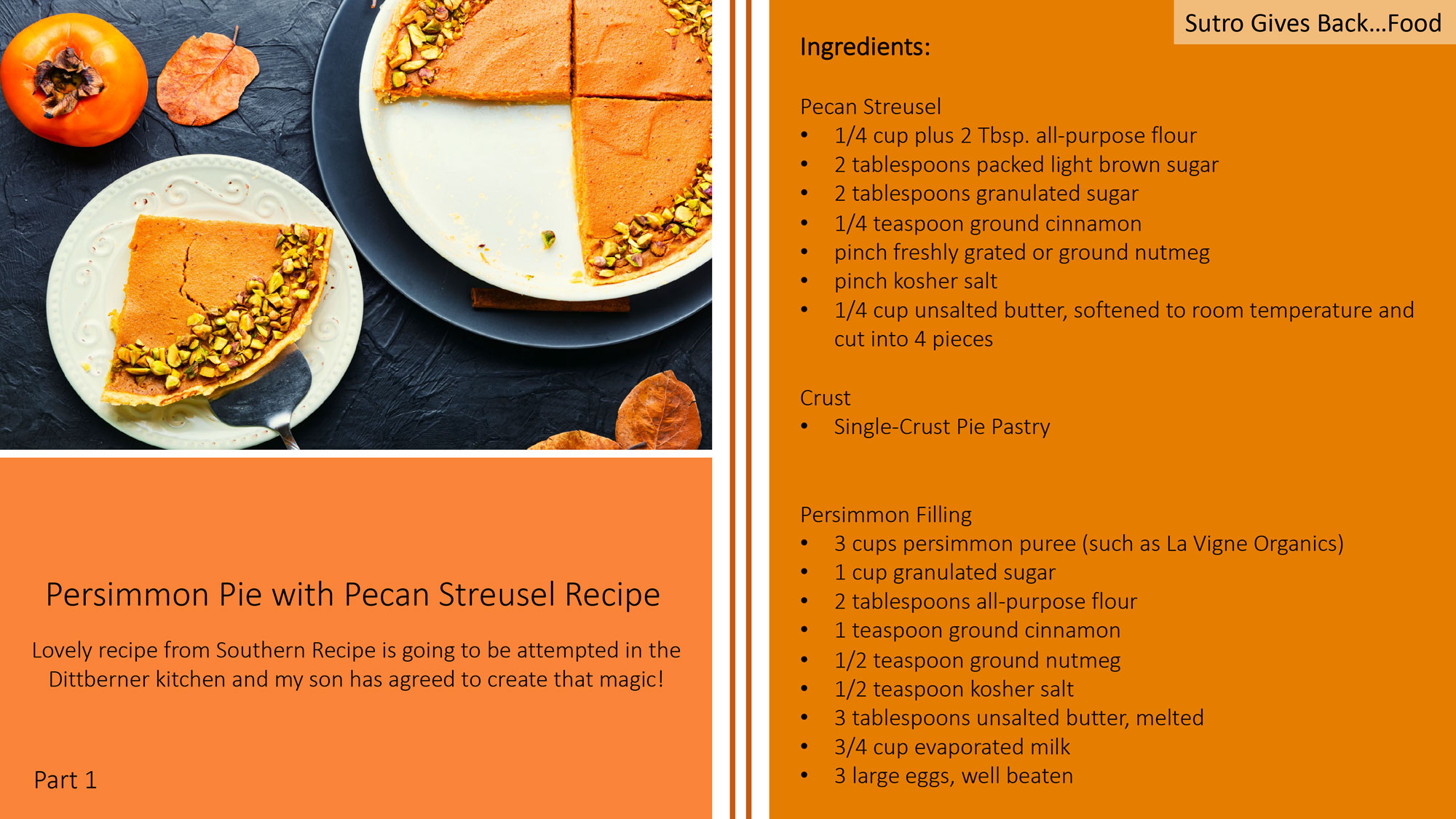 Persimmon Pie with Pecan Streusel Recipe
