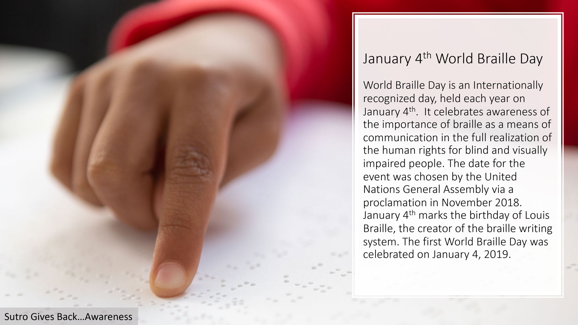 January 4th World Braille Day